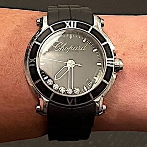 Chopard Happy Sport Round Quartz 36mm Ladies Watch 8475 Stainless Steel Silver